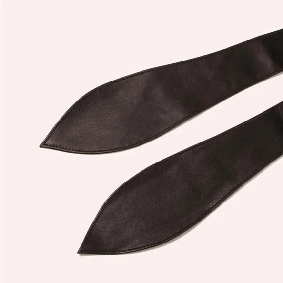 Faux Vegan Leather Wrap Belt Black - Picture 3 of 4